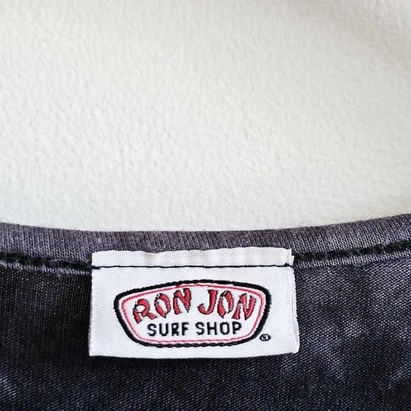 Ron Jon Surf Shop Tye Dye Front Gray Black, Knot Sleeveless Tank Women's Size XL - Picture 3 of 11